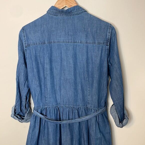 NWT Draper James Denim Long Sleeve Chambray Shirt Dress Size 12 - Picture 8 of 8